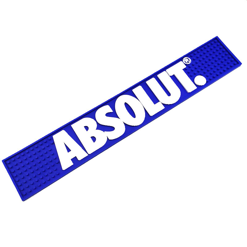 Custom Branded Silicone Rubber Beer Bar Mat Eco Water proof PVC Drinking Bar rail mat silicone bar mat srip spill bar mat
