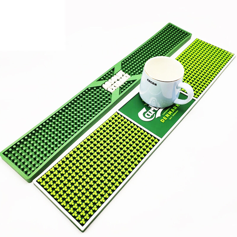 Customized 3D logo glass drinking rubber beer rail mat bar mat