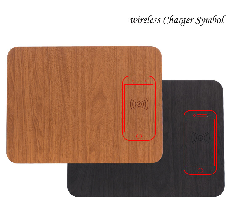 Fast Wireless Charger Mouse Pad Qi Friendly 10W Wireless Charging Mouse Mat Lightweight PU Leather Mouse Pad