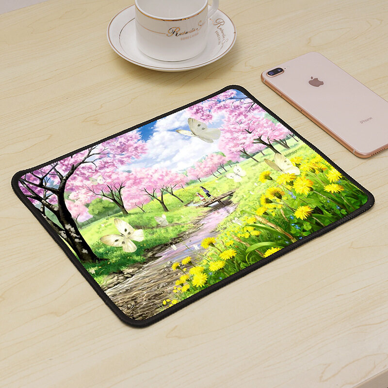 natural rubber non slip custom full color printing office daily use mouse pad