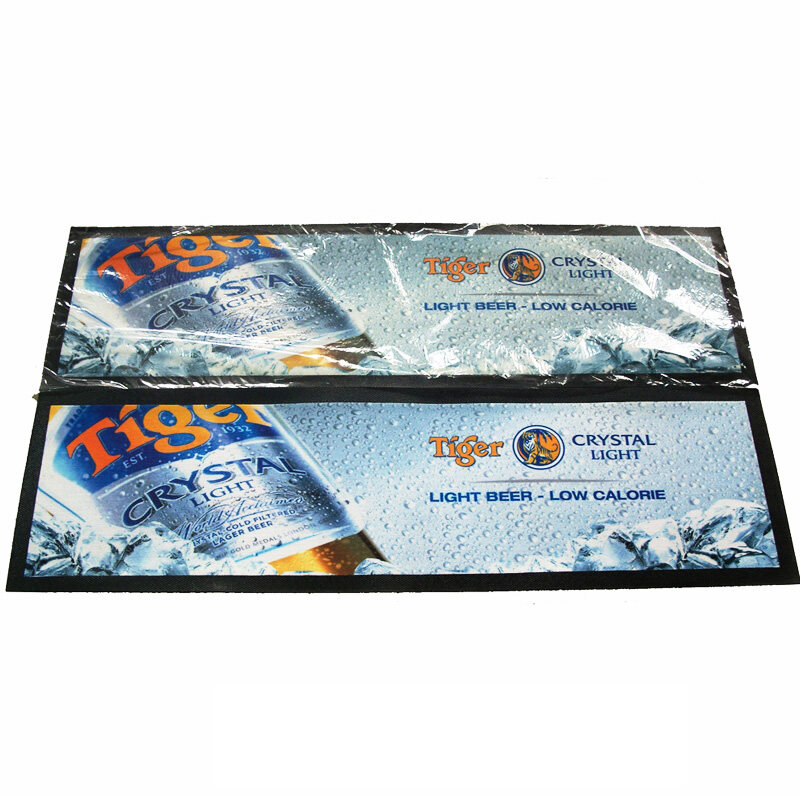 water absorbent custom digital printing nitrile rubber bar runner bar mat Tiger beer bar mat