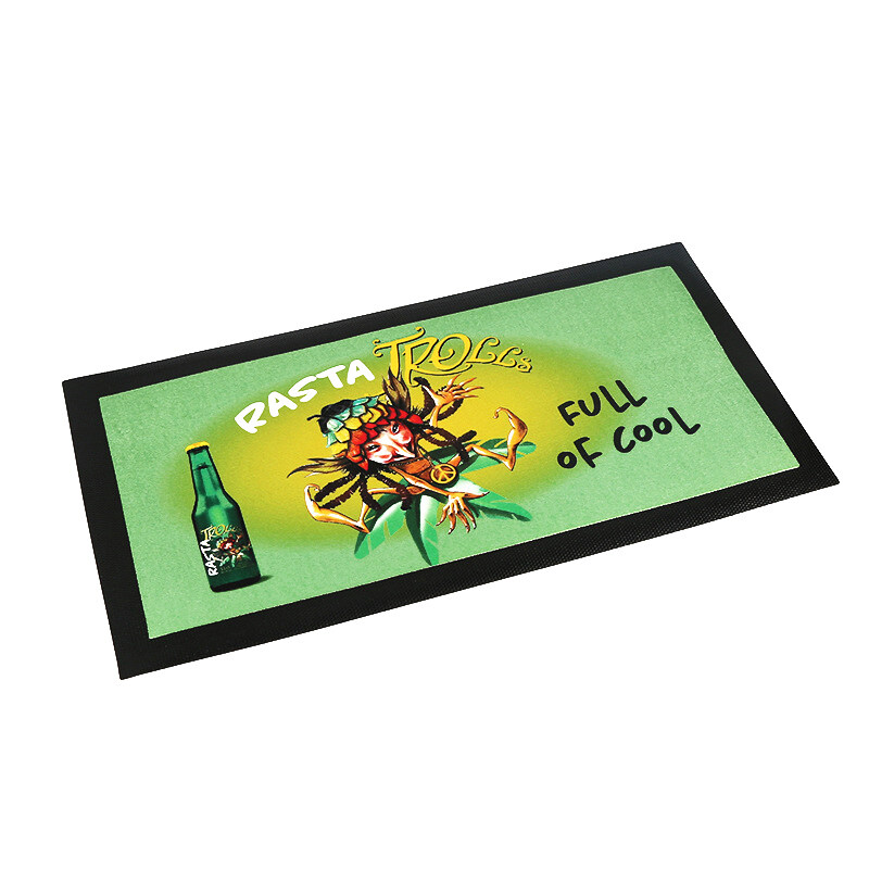 non slip water absorbent custom sublimation printing nitrile promotion gift rubber bar mat  