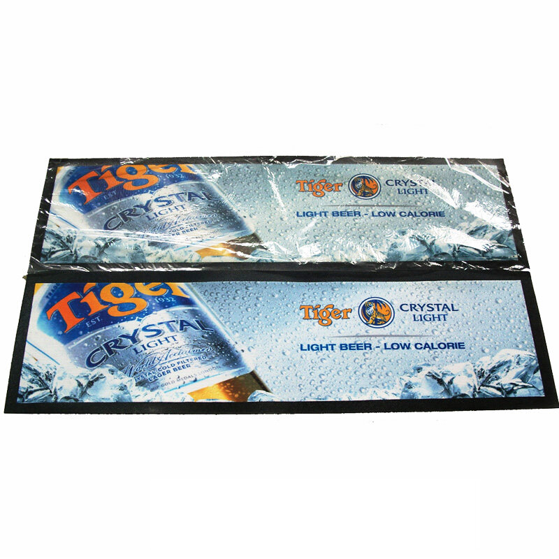 water absorbent custom digital printing nitrile rubber bar runner bar mat Tiger beer bar mat  