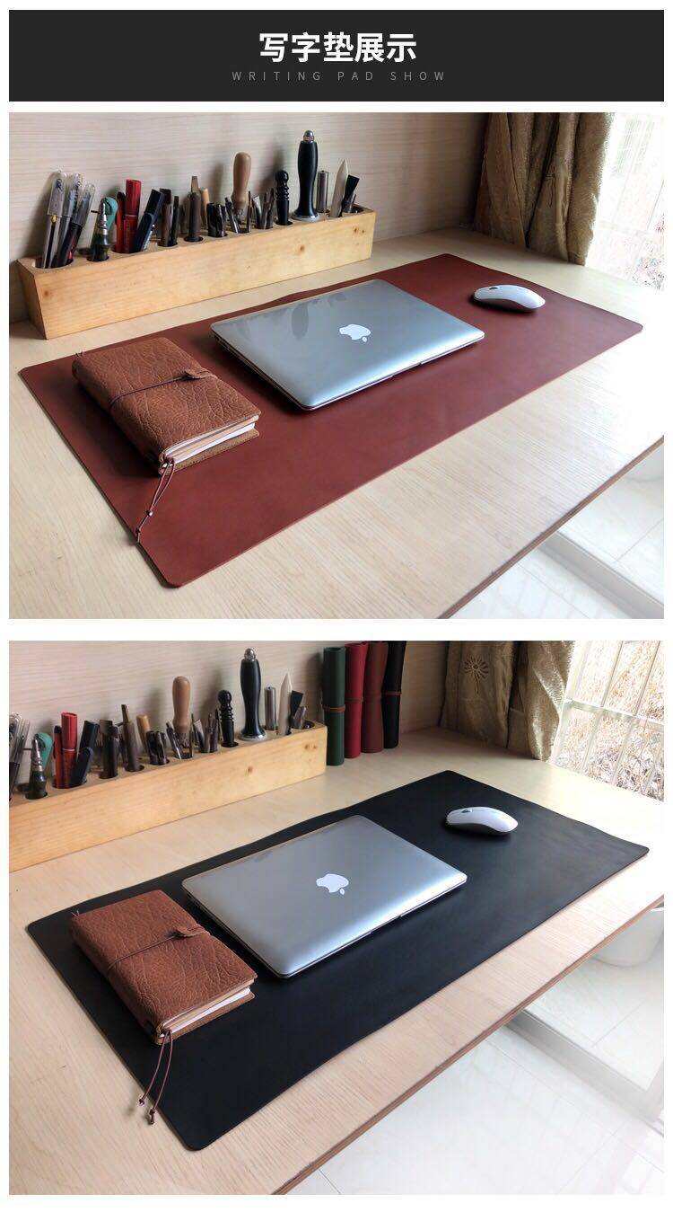 PU leather large size desk protector pad working pad office organizer mouse pad  