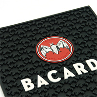 eco friendly 3D custom logo promotion gift soft PVC rubber bar mat Barware accessories bar mat