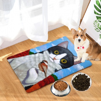 full color dye sublimation printing non slip neoprene rubber base custom printing dog cat pig pet litter pet mats