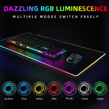 Nice printing glowing LED lighting large size keyboard gaming mat custom brand logo RGB gaming mouse pads