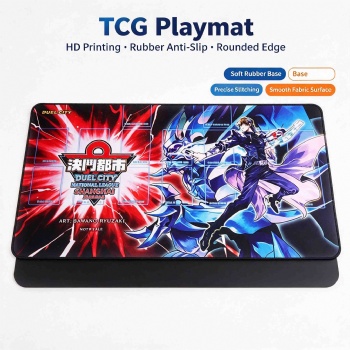 Premium TCG Game Mat, Non-Slip Rubber Base Stitched Edge Trading Card Playmat, Smooth Waterproof Tabletop Game Pad for MTG, Pokemon, OPCG