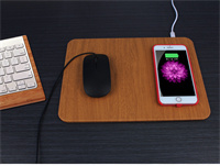 Fast Wireless Charger Mouse Pad Qi Friendly 10W Wireless Charging Mouse Mat Lightweight PU Leather Mouse Pad