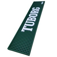 custom embossed logo promotion gift soft PVC rubber bar mat Barware accessories counter bar mat